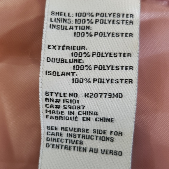 Kate Spade Pink Big Bow Rose Quilted, Lined Coat 13" deep pockets Size Large - Picture 7 of 10